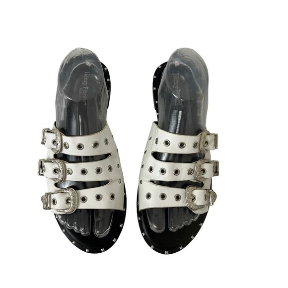 Henry Ferrera Collection Womens Size 8.5 White Western Flat Sandal - Picture 3 of 8